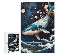 Rompecabezas para Adolescentes 1000 PCS Blue Whale Kintsugi Art Rompecabezas para Adultos Juego Familiar Decoración Desafiante De Completar 1000 PCS