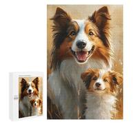 Rompecabezas para Adolescentes 1000 PCS Border Collie Puppy Portrait Rompecabezas para Adultos Juguetes Antiestrés para La Diversión Familiar Interacción Entre Padres E Hijos 1000 PCS