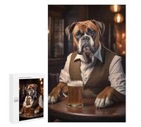 Rompecabezas para Adolescentes 1000 PCS Boxer Dog in The Pub Rompecabezas para Adultos Juego Familiar Decoración Desafiante De Completar 1000 PCS