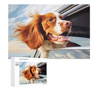 Rompecabezas para Adolescentes 1000 PCS Brittany Spaniel in Car Window Rompecabezas para Adultos Juguetes DIY Arte De Pared Oferta como Regalos para Toda La Familia 1000 PCS