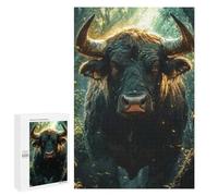Rompecabezas para Adolescentes 1000 PCS Bull in The Forest Rompecabezas para Adultos Juegos Relajantes Decoración Actividades Divertidas En Casa 1000 PCS