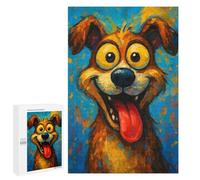 Rompecabezas para Adolescentes 1000 PCS Cartoon Dog Portrait with Big Eyes Rompecabezas Juguetes Antiestrés Corte De Precisión Interacción Entre Padres E Hijos 1000 PCS