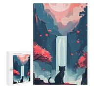 Rompecabezas para Adolescentes 1000 PCS Cat by Waterfall Rompecabezas para Adultos Juegos Relajantes Decoración Perfecta Regalos De Cumpleaños Y Únicos 1000 PCS