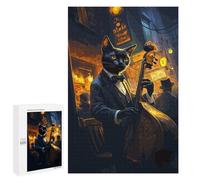 Rompecabezas para Adolescentes 1000 PCS Cat Jazz Musician Rompecabezas para Adultos Juego Práctico Decoración De Pared Cumpleaños Y Navidad 1000 PCS