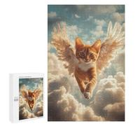 Rompecabezas para Adolescentes 1000 PCS Cat Memorial Decor Angel Cat in Flight Rompecabezas para Adultos Juego Familiar Decoración Desafiante De Completar 1000 PCS