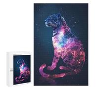 Rompecabezas para Adolescentes 1000 PCS Cheetah Silhouette Galaxy Rompecabezas para Adultos Juegos Relajantes Desafío Difícil Desafío Educativo 1000 PCS