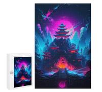 Rompecabezas para Adolescentes 1000 PCS Cherry Blossom Japan Neon Rompecabezas para Adultos Juego Práctico Decoración De Pared Cumpleaños Y Navidad 1000 PCS