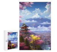 Rompecabezas para Adolescentes 1000 PCS Cherry Blossom Mountain Pagoda Rompecabezas para Adultos Juegos Relajantes Decoración Perfecta Regalos De Cumpleaños Y Únicos 1000 PCS