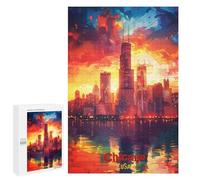Rompecabezas para Adolescentes 1000 PCS Chicago Art Rompecabezas para Adultos Juegos Relajantes Decoración Perfecta Regalos De Cumpleaños Y Únicos 1000 PCS