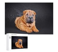 Rompecabezas para Adolescentes 1000 PCS Chinese Shar Pei Rompecabezas para Adultos Juegos De Relajación Ensamblaje De Patrones Interacción Entre Padres E Hijos 1000 PCS