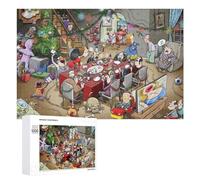 Rompecabezas para Adolescentes 1000 PCS Christmas Chaos A Family Gathering Rompecabezas para Adultos Juegos Familiares Análisis Y Lógica Actividades Divertidas En Casa 1000 PCS