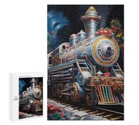 Rompecabezas para Adolescentes 1000 PCS Christmas Steam Train Magic Rompecabezas para Adultos Juego Práctico Que Mejora La Memoria Actividades Divertidas En Casa 1000 PCS