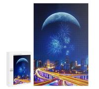 Rompecabezas para Adolescentes 1000 PCS City Lights and Fireworks Rompecabezas para Adultos Juego Familiar Regalo De Cumpleaños Interacción Entre Padres E Hijos 1000 PCS