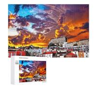 Rompecabezas para Adolescentes 1000 PCS Cityscape at Sunset with Dramatic Sky Rompecabezas para Adultos Juego De Ingenio Decoración del Hogar Actividades Divertidas En Casa 1000 PCS