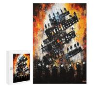 Rompecabezas para Adolescentes 1000 PCS Collapse of Order - Expressionist Dystopian Cityscape Rompecabezas para Adultos Juego Práctico Decoración De Pared Cumpleaños Y Navidad 1000