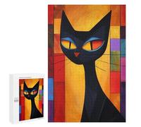 Rompecabezas para Adolescentes 1000 PCS Colorful Abstract Cat Rompecabezas para Adultos Juegos Relajantes Desafío Difícil Desafío Educativo 1000 PCS