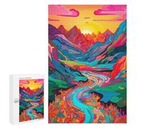 Rompecabezas para Adolescentes 1000 PCS Colorful Abstract Landscape Rompecabezas para Adultos Juego Familiar Regalo De Cumpleaños Interacción Entre Padres E Hijos 1000 PCS
