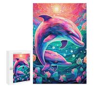 Rompecabezas para Adolescentes 1000 PCS Colorful Dolphins Underwater-9 Rompecabezas para Adultos Juguetes De Bricolaje Desafío Difícil Cumpleaños 1000 PCS