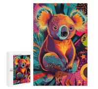 Rompecabezas para Adolescentes 1000 PCS Colorful Koala Art Electric Koala Funky Australian Animal Rompecabezas para Adultos Juego Familiar Decoración Desafiante De Completar 1000 PCS