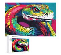 Rompecabezas para Adolescentes 1000 PCS Colorful Snake Illustration Rompecabezas para Adultos Juego Práctico Que Mejora La Memoria Actividades Divertidas En Casa 1000 PCS