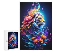Rompecabezas para Adolescentes 1000 PCS Colorful Tiger Artwork Rompecabezas Juguetes Antiestrés Decoración Diversión En Casa Actividades, 1000 PCS