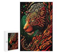 Rompecabezas para Adolescentes 1000 PCS Colorful Tiger Illustration Rompecabezas para Adultos Juegos Familiares Análisis Y Lógica Actividades Divertidas En Casa 1000 PCS