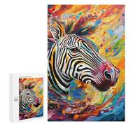 Rompecabezas para Adolescentes 1000 PCS Colorful Zebra Abstract Art Rompecabezas para Adultos Juguetes De Bricolaje Desafío Difícil Cumpleaños 1000 PCS
