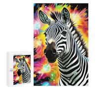 Rompecabezas para Adolescentes 1000 PCS Colorful Zebra Art Print Rompecabezas para Adultos Juego Familiar Regalo De Cumpleaños Interacción Entre Padres E Hijos 1000 PCS