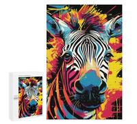 Rompecabezas para Adolescentes 1000 PCS Colorful Zebra Artwork -1 Rompecabezas para Adultos Juego Práctico Que Mejora La Memoria Actividades Divertidas En Casa 1000 PCS