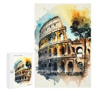 Rompecabezas para Adolescentes 1000 PCS Colosseum Charm Watercolor Rompecabezas para Adultos Juegos De Relajación Ensamblaje De Patrones Interacción Entre Padres E Hijos 1000 PCS