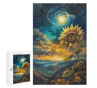 Rompecabezas para Adolescentes 1000 PCS Cosmic Sunflower Landscape Rompecabezas para Adolescentes Análisis Y Lógica Difícil Y Desafiante Gran Regalo para Jugar 1000 PCS