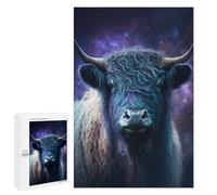 Rompecabezas para Adolescentes 1000 PCS Cosmic Yak Portrait-1 Rompecabezas para Adultos Juego De Ingenio Alivia El Estrés Regalos Y Actividades Únicas para Cumpleaños 1000 PCS