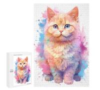 Rompecabezas para Adolescentes 1000 PCS Cute British Shorthair Cat Rompecabezas para Adultos Juegos Relajantes Decoración De Pared Actividades Divertidas En Casa 1000 PCS