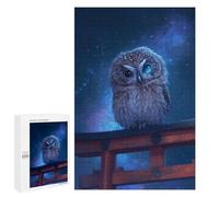 Rompecabezas para Adolescentes 1000 PCS Cute Owl on Torii Gate Japan Rompecabezas para Adultos Juego Práctico Decoración De Pared Cumpleaños Y Navidad 1000 PCS