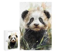 Rompecabezas para Adolescentes 1000 PCS Cute Panda Cub Watercolor Rompecabezas Juguetes Antiestrés Corte De Precisión Interacción Entre Padres E Hijos 1000 PCS