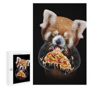 Rompecabezas para Adolescentes 1000 PCS Cute Red Panda Love Pizza Rompecabezas para Adultos Juegos Relajantes Desafío Difícil Desafío Educativo 1000 PCS