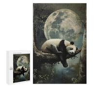Rompecabezas para Adolescentes 1000 PCS Cute Sleeping Panda Moon Rompecabezas De Juguete Decoración De Pared Decoración del Hogar Cumpleaños Y Navidad 1000 PCS