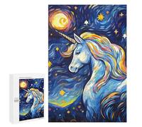 Rompecabezas para Adolescentes 1000 PCS Cute Starry Night Unicorn Rompecabezas para Adultos Juegos Relajantes Pero Divertidos Y Humorísticos 1000 PCS
