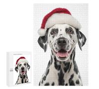 Rompecabezas para Adolescentes 1000 PCS Dalmatian Dog Wearing A Santa Hat Rompecabezas para Adolescentes Juguetes Antiestrés Mejora La Memoria 1000 PCS
