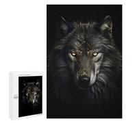 Rompecabezas para Adolescentes 1000 PCS Dark Gold Wolf Animal Rompecabezas para Adolescentes Juguetes Antiestrés Mejora La Memoria 1000 PCS