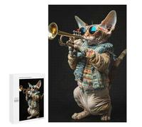 Rompecabezas para Adolescentes 1000 PCS Devon Rex Trumpet Rompecabezas para Adultos Juego De Ingenio Decoración Diversión En Casa Actividades, 1000 PCS