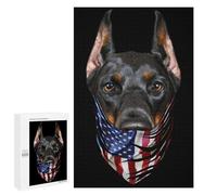 Rompecabezas para Adolescentes 1000 PCS Doberman USA Patriot Rompecabezas para Adultos Juego De Ingenio Decoración del Hogar Regalos para Reducir El Estrés 1000 PCS