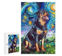 Rompecabezas para Adolescentes 1000 PCS Dog Star Night Rottweiler Rompecabezas para Adultos Juegos Relajantes Decoración Perfecta Regalos De Cumpleaños Y Únicos 1000 PCS