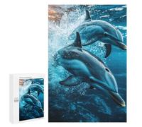 Rompecabezas para Adolescentes 1000 PCS Dolphins Underwater Rompecabezas para Adultos Juegos Relajantes Decoración Perfecta Regalos De Cumpleaños Y Únicos 1000 PCS