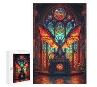 Rompecabezas para Adolescentes 1000 PCS Dragon Statue in Gothic Hall Rompecabezas para Adultos Juego Práctico Decoración De Pared Cumpleaños Y Navidad 1000 PCS