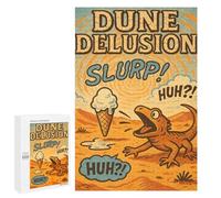 Rompecabezas para Adolescentes 1000 PCS Dune Delusion Lizard and Ice Cream Rompecabezas para Adultos Juguetes Antiestrés Arte De Pared Interacción Entre Padres E Hijos 1000 PCS