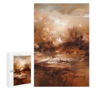 Rompecabezas Para Adolescentes 1000 PCS Earthbound Horizons - Abstract Expressionist Landscape in Warm Brown And Beige Rompecabezas Para Adultos Juguetes Antiestrés Arte De Pared Interacción Entre Pad