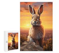 Rompecabezas para Adolescentes 1000 PCS Easter Bunny At Sunrise Rompecabezas para Adultos Juegos Relajantes Decoración Perfecta Regalos De Cumpleaños Y Únicos 1000 PCS