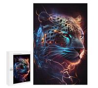 Rompecabezas para Adolescentes 1000 PCS Electric Leopard Portrait Rompecabezas para Adultos Juegos Relajantes Pero Divertidos Y Humorísticos 1000 PCS