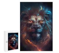 Rompecabezas para Adolescentes 1000 PCS Electric Lion Portrait -3 Rompecabezas para Adultos Juguetes Antiestrés para La Diversión Familiar Interacción Entre Padres E Hijos 1000 PCS